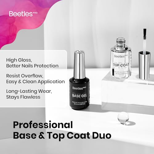 Image of Beetles Pro Gel Top and Base Coat Professional Nail Supplies 2Pcs 20ml
