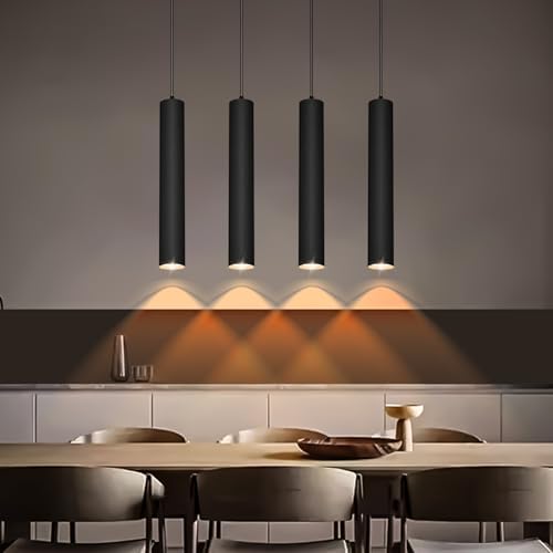 Harold Electricals Metal 12 Watt Black Hanging Surface Cob Pendant Light for Kitchen Island, Dinning Table, Bedside & Hotels - Inbuilt Led (Warm White Light) Pack of 4