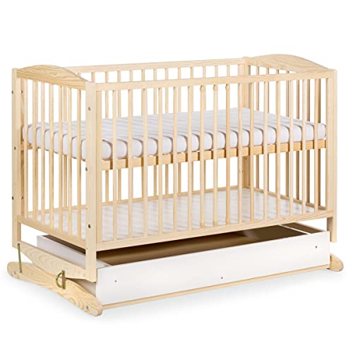 Klups HENRY Lit à barreaux bébé à bascule 120X60 + tiroir Bois Cover