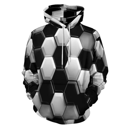 Sweat à capuche nid d'abeille 3D avec motif ballon moderne