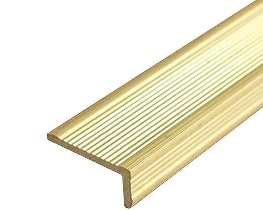 Protector de borde escalera en forma L latón duradero para reformas de peldaños