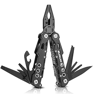 Multitool Pliers Portable Pocket Knife Camping Tool Gifts for Men 12 in 1 Multi Tool with Safety Lock Screwdrivers Saw Bottle Opener Durable Sheath for Camping Survival Hiking Simple Repair