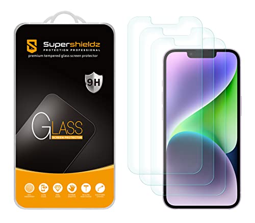 Supershieldz (3 Pack) Designed for iPhone 16e/14/13/ 13 Pro (6.1 inch) Tempered Glass Screen Protector, Anti Scratch, Bubble Free