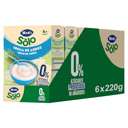 Hero Baby Papilla De Crema De Arroz - Para Bebés A Partir De Los 4 Meses - Pack De 6 X 220 G