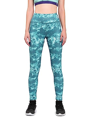 Image of TECHNOSPORT Womens Skinny Fit Activewear Tights for Running, Gym, Sports and Regular Use, Antimicrobial and Printed