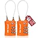 Produktbild OW-Travel Kabelschloss Koffer. TSA Kofferschloss Zahlenschloss 3-stellig (2 Stück Orange) TSA Schloss USA, Reiseschloss, Vorhängeschloss für Reisegepäck, Koffer, Reisekoffer, Rucksack, Flugreisen