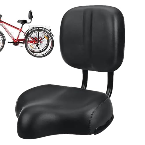 fayarrd Siège de Selle de vélo surdimensionné - Selle de vélo Large rembourrée avec Support Dorsal,Siège de Selle de Tricycle surdimensionné avec Dossier Souple, Large Coussin de rembourré pour