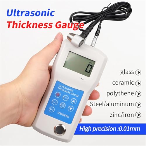 Thickness Gauge, UM6800 Ultrasonic Thickness Gauge Metal Testing 1-260 mm Meter Steel Tester Pipe, Boilers, Oil Storage Tank Thick Measuring Tool(UM6500 200mm 0.1) miniatura 2