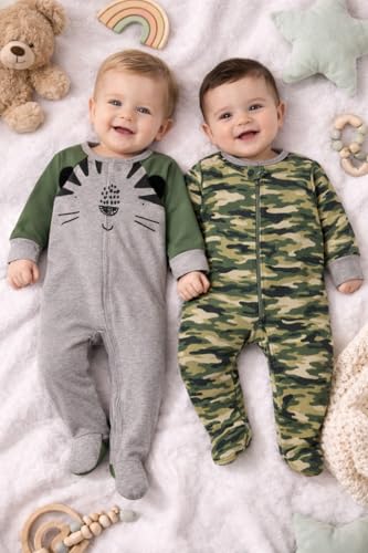 Image of TuddyBuddy 100% Cotton Multi Color Zipper Romper Sleepsuit /Romper /Jumpsuit for Baby Boy & Baby Girl