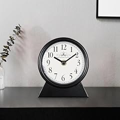 QIYAODECO Vintage Desk Clock Classic Silent Non Ticking Table Clock with Distressed Metal Frame for photo QIYAODECO Vintage Desk Clock Classic Silent Non Ticking Table Clock with Distressed Metal Frame for