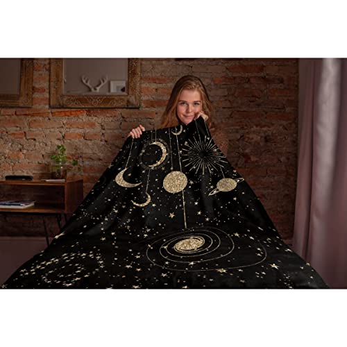 Comforzykets Creativity Art Star Moon Galxy Sun Warm Throw Blankets Super Soft Fluffy Comfortable Flannel Fleece Cozy Plush Blanket For Couch Bed Travel Gifts 60“X50 Medium For Teens #TOP3