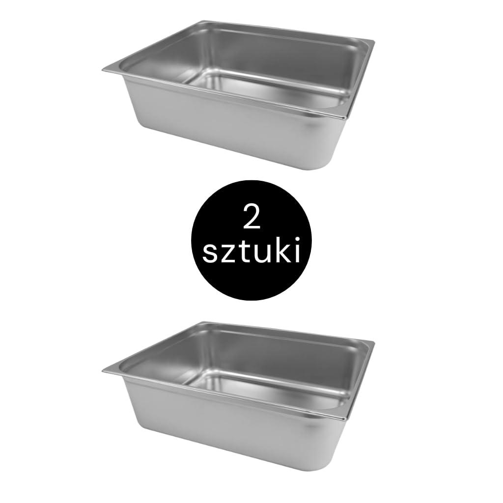 MEGA-M Pojemniki GN 2/1 stal nierdzewna 20 cm zestaw 2 szt