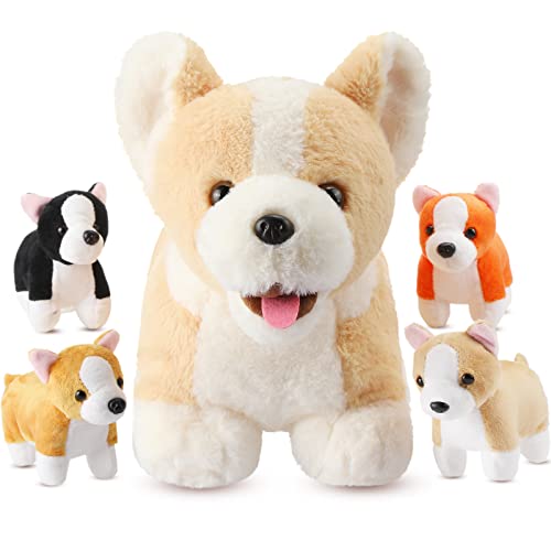 Jouet chien en peluche Corgi maman pour animer les fêtes d'enfants