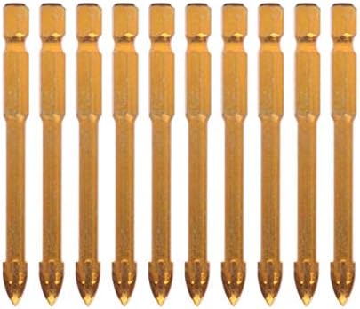 Drill Bits For 10pcs 6mm Hex Shank Drill Bit Cross Spear Head Marble Glass Mirror Glasses Titanium Ceramic Tile Drill Bits For