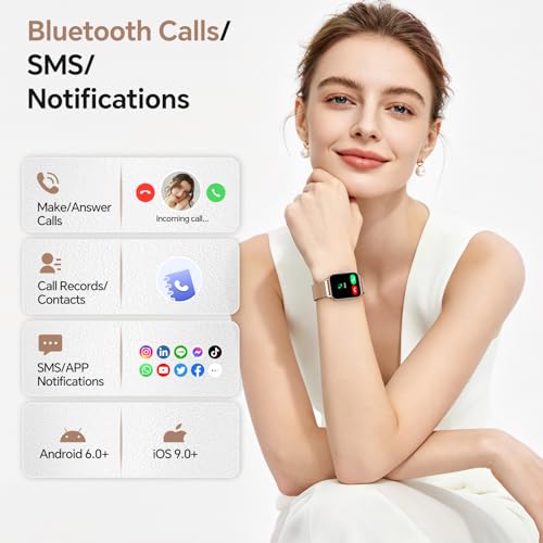 Image of Smart Watches for Women, 1.85 inch HD Alexa Built-in Smart Watch for Android Phones & iPhones, Health Tracker with Heart Rate /Blood Oxygen /Sleep Monitor, 120+ Sport Modes Fitness Trackers for Women, Gift