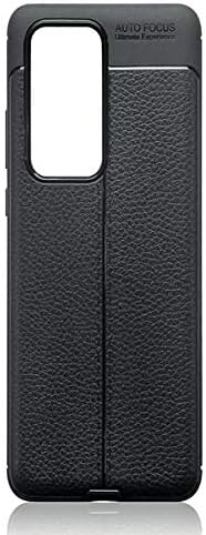 fonefunshop Para Huawei P40 Pro - Funda de protección de piel sintética de perfil bajo delgado negro