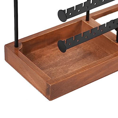Organisateur de bijoux avec base en bois rustique : cadeau idéal - 6