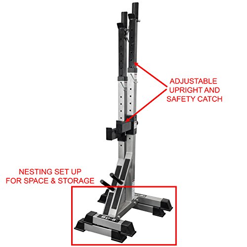 Valor Fitness BD-8 Independent Squat Stand Towers with Adjustable Uprights, J-Hooks, and Safety Catches