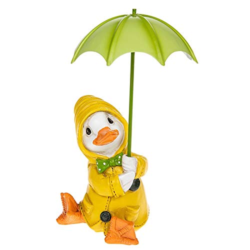 Lido & Puddle Ducks Puddle Sitting Under Brolly in His Yellow Coat Garden Home Indoor or Outdoor Ornament