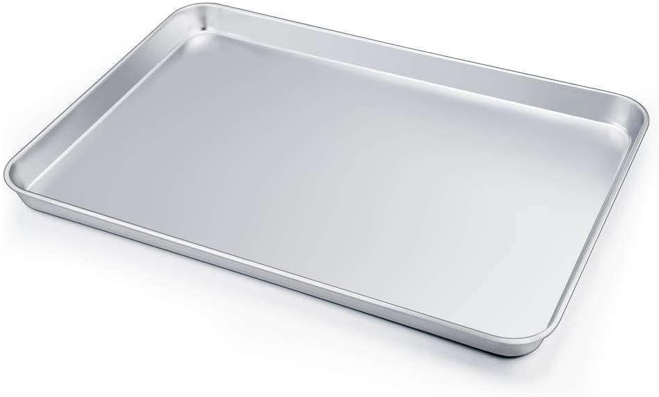 LKOP Large Baking Sheet Chef Stainless Steel Cookie Sheet Baking Pan Bakeware sets Baking pans set Cookie sheets for baking Sheet pan Baking tray Baking accessories Cookie sheet set