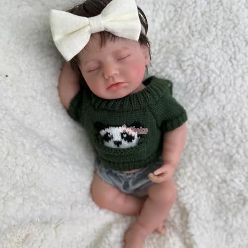 Realistische 12 Zoll Silikon Reborn Baby Puppe Mädchen-handgefertigte lebhafte geschlossene Augen geöffnet Mund Neugeborenes für Sammlergeschenk – Bild 6