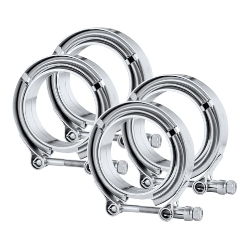 Image of EVIL ENERGY 4PCS V Band Clamp with Flange Male Female 304 Stainless Steel (3.5 inch)