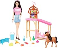 Barbie Toy Stable Playset with Fashion Doll, Small Toy Pony & 10+ Accessories, Inspired by Barbie Mysteries: The Great Horse Chase