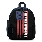 U.S.A. Software Developer Mini Backpack Travel Daypack Casual Lightweight Shoulders Bags for Work Shopping Blue-style