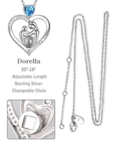 Mothers Day Birthday Gifts For Mom I Love You Necklace 100 Languages Mothers And Child Necklace March Birthstone Aquamarine Jewelry Sterling Silver #TOP1