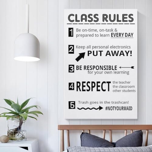LADESDIRECT Posters Classroom Rules Poster Class Rules Poster for Middle School Classroom Expectations Posters for High Painting Posters And Prints Wall Art Pictures for Living Room Bedroom Decor - Image 4