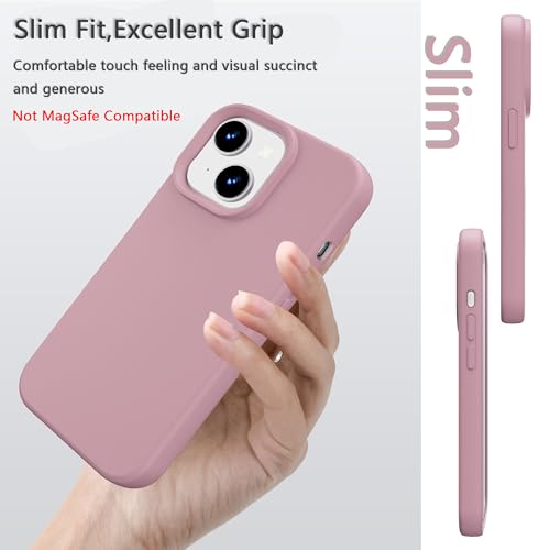 Image of iPhone 15 Case Silicone,Soft Microfiber Lining(Sand Pink)