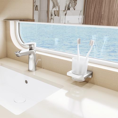 hansgrohe AddStoris Toothbrush tumbler, chrome, 41749000, 8.1x9.1x9.4 cm - Image 2