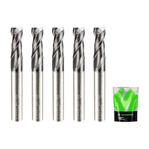 Image of 6MM End Mills 6MM Shank, 2 Flute Carbide Square Endmill with AlCrN Coated, Upcut Spiral CNC Router Bits for Alloy Steel, Metal and Stainless Steel（5PCS）