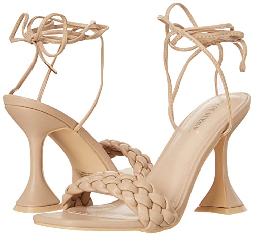 Cape Robbin Curve Sexy Woven High Heels For Women, Square Open Toe Shoes Heels - Nude Size 10 #TOP6