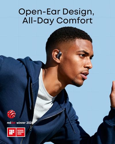 Image of Soundcore AeroFit 2 by Anker, Open-Ear Headphones, Adjustable Ear Hooks, Snug Fit, Rich Bass, Hi-Res Wireless Audio, 42H Play, Bluetooth 5.4, Wireless Charging, IP55, AI Clear Calls, Open-Ear Earbuds