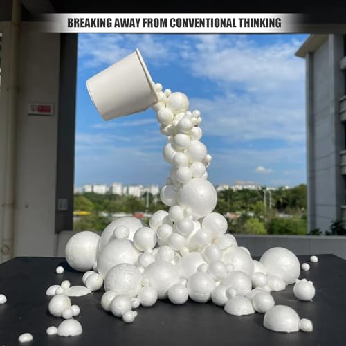 Styrofoam Balls,245PC Large White Foam Balls for Crafts, DIY Craft Giant Foam Ball for Home and School,Smooth Solid Round Ball(Styrofoam-0.8-2in-245pc)