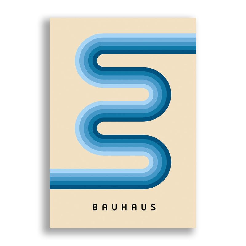 FAB Bauhaus Snake - Modern Contemporary Home Wall Décor - Abstract Art Prints for Bedroom Living Room - Unframed Photo Poster (A4 [210mm x 297 mm])