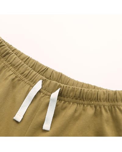 GFQLONG 4 Pack Toddler Boys and Girls Cotton Pants Lightweight Trousers, Kids Summer Casual Solid Sweatpants with Drawstring3