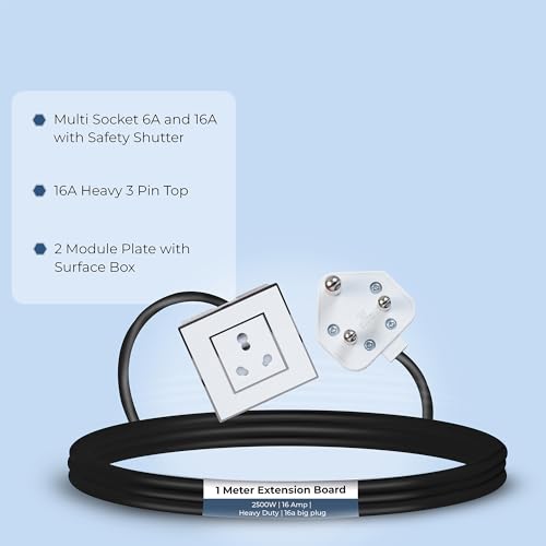 Image of Extension Board Heavy Duty Multi Socket 15A /16A /20A 240Volts (2500 Watts 16A Big Plug, 1 Meter)