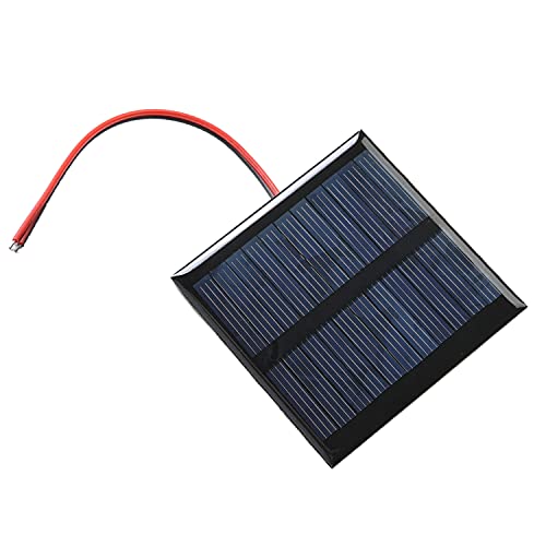 Heyiarbeit 1 Pcs 5.5V 0.6W Mini Polysilicon Epoxy Resin DIY Solar Panel Module 65mm x 65mm/2.56" x 2.56" for Cell Charger