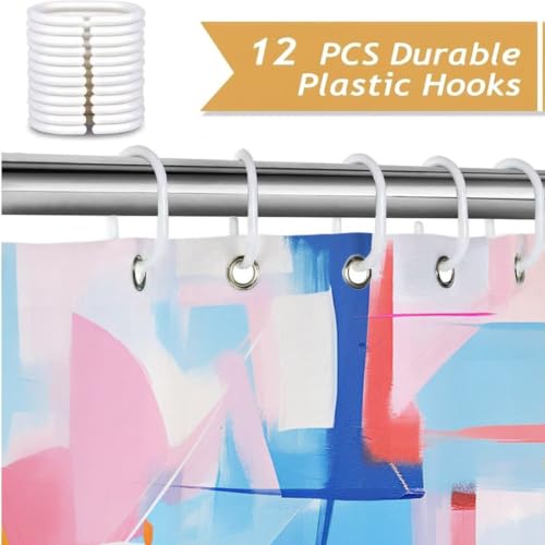 Rideau de douche imperméable lavable avec œillets antirouille 12 crochets - 5