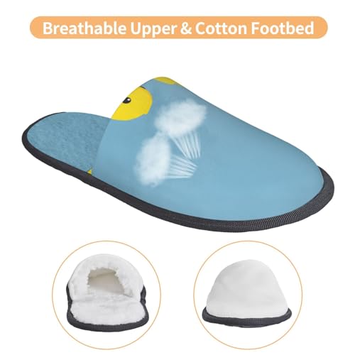Cute Ducky Print Women Slippers Home Furry Shoes Keep Men Couples Shoes Warm For Women-4