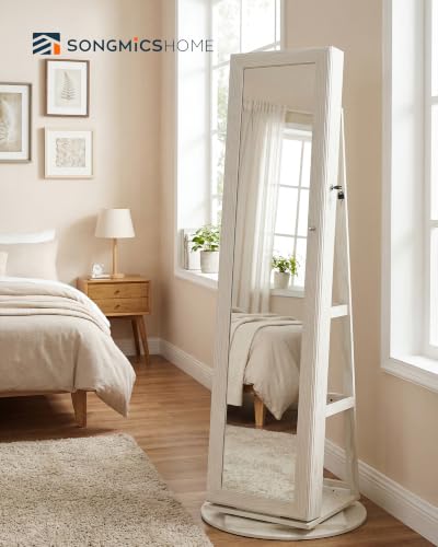 Image of SONGMICS HOME Standing Jewelry Cabinet, Full Length Mirror with Storage
