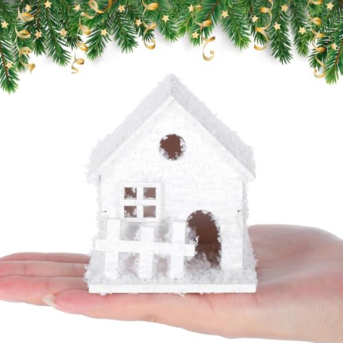 Cabañas navideñas de madera con luces LED de decoración luminosa para el árbol de Navidad 4