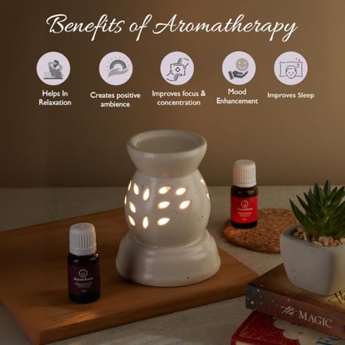 Asian Aura Aroma Diffuser for Home Fragrance| Aroma Burner for Aromatherapy| Home Decor| Aroma Oil Warmer Electric Ceramic Diffuser for Room Fragrance (Round 3)
