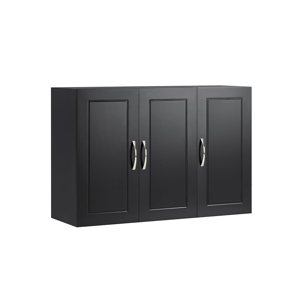 Haotian Wandschrank Für Bad, Küche & Garage – Platzsparend Mit Ablage, In Schwarz (ca. 23,6x23,6x11,8 Cm)