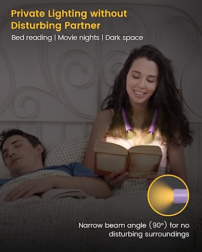 Glocusent Upgraded Led Neck Reading Light, Book Light For Reading In Bed, 30-Min Timer, 3 Colors & 3 Brightness Adjustable, Rechargeable & Long Lasting, Perfect For Reading, Knitting & Repairing #TOP3