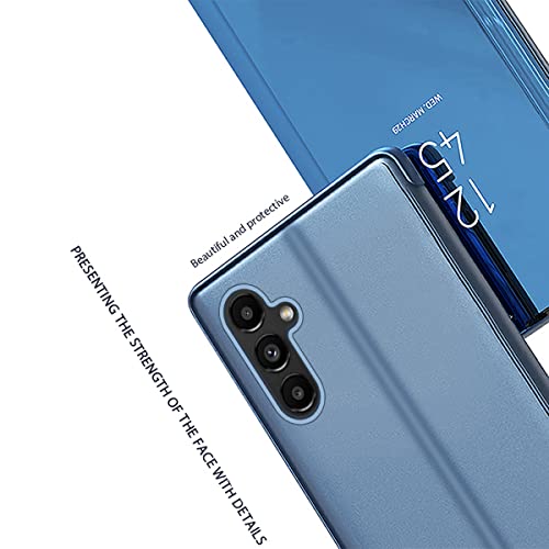 Ccsamll Mirror Case For Samsung Galaxy A14 5G Support Wireless Charging, Smart Clear View Cover Ultra Thin With Kickstand Flip Phone Case For Samsung Galaxy A14 4G /5G Qh Purple #TOP4