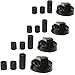 Universal Lot de 4 boutons de réglage universels pour fours cuisinières et plaques chauffantes Noir