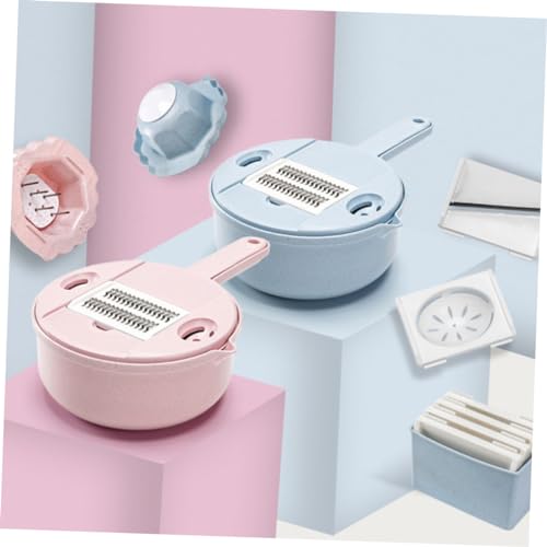 Rallador manual multifuncional para verduras y queso rosa miniatura 3